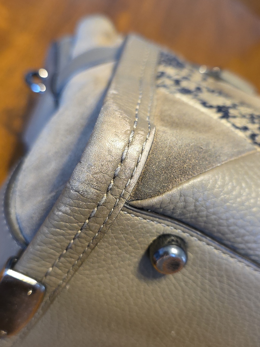 Coach Swagger Beige and Brown Patchwork Satchel - Picture 7 of 16